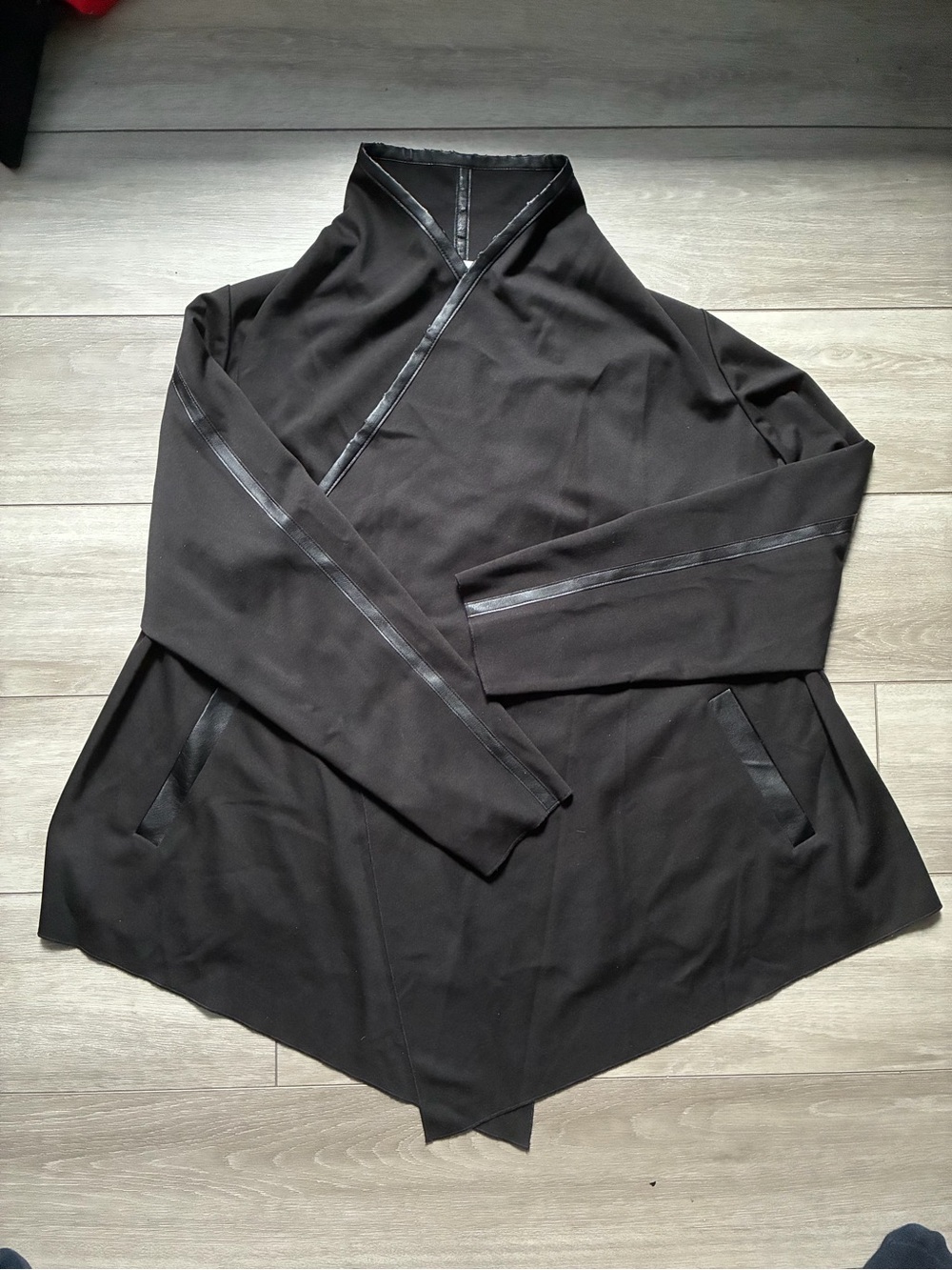 Black Asymmetric Zip-Trim Men's Jacket